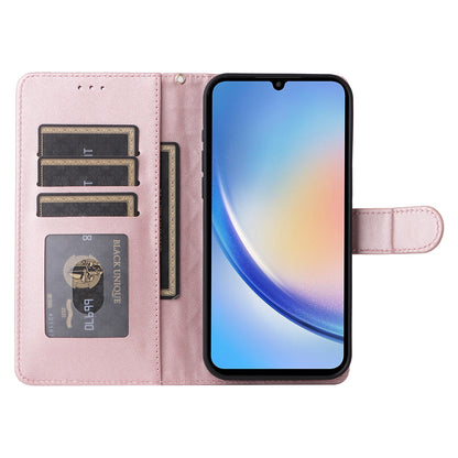 Samsung Galaxy A34 5G Diamond Lattice Leather Flip Phone Case - Durable and Convenient Holder with Precision Cutouts