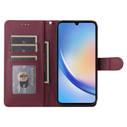 Samsung Galaxy A34 5G Diamond Lattice Leather Flip Phone Case - Durable and Convenient Holder with Precision Cutouts