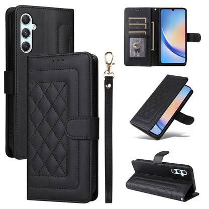 Samsung Galaxy A34 5G Diamond Lattice Leather Flip Phone Case - Durable and Convenient Holder with Precision Cutouts