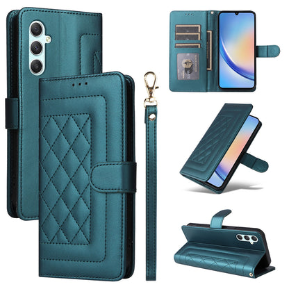 Samsung Galaxy A34 5G Diamond Lattice Leather Flip Phone Case - Durable and Convenient Holder with Precision Cutouts