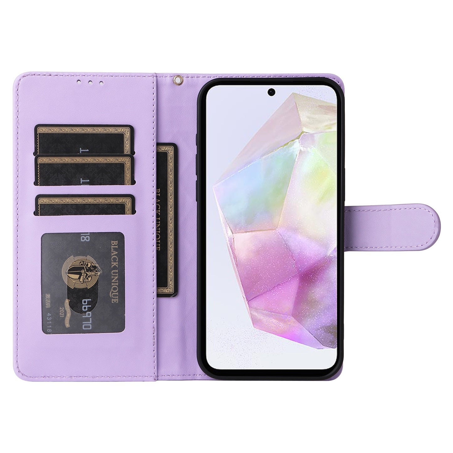 Samsung Galaxy A35 Diamond Lattice Leather Flip Phone Case - Durable and Convenient Holder with Precision Cutouts