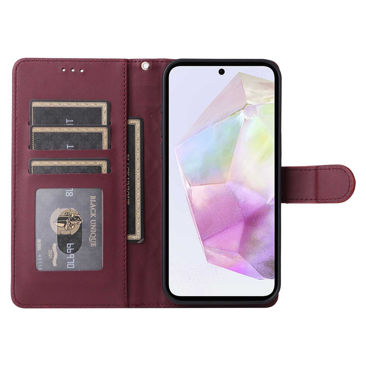 Samsung Galaxy A35 Diamond Lattice Leather Flip Phone Case - Durable and Convenient Holder with Precision Cutouts