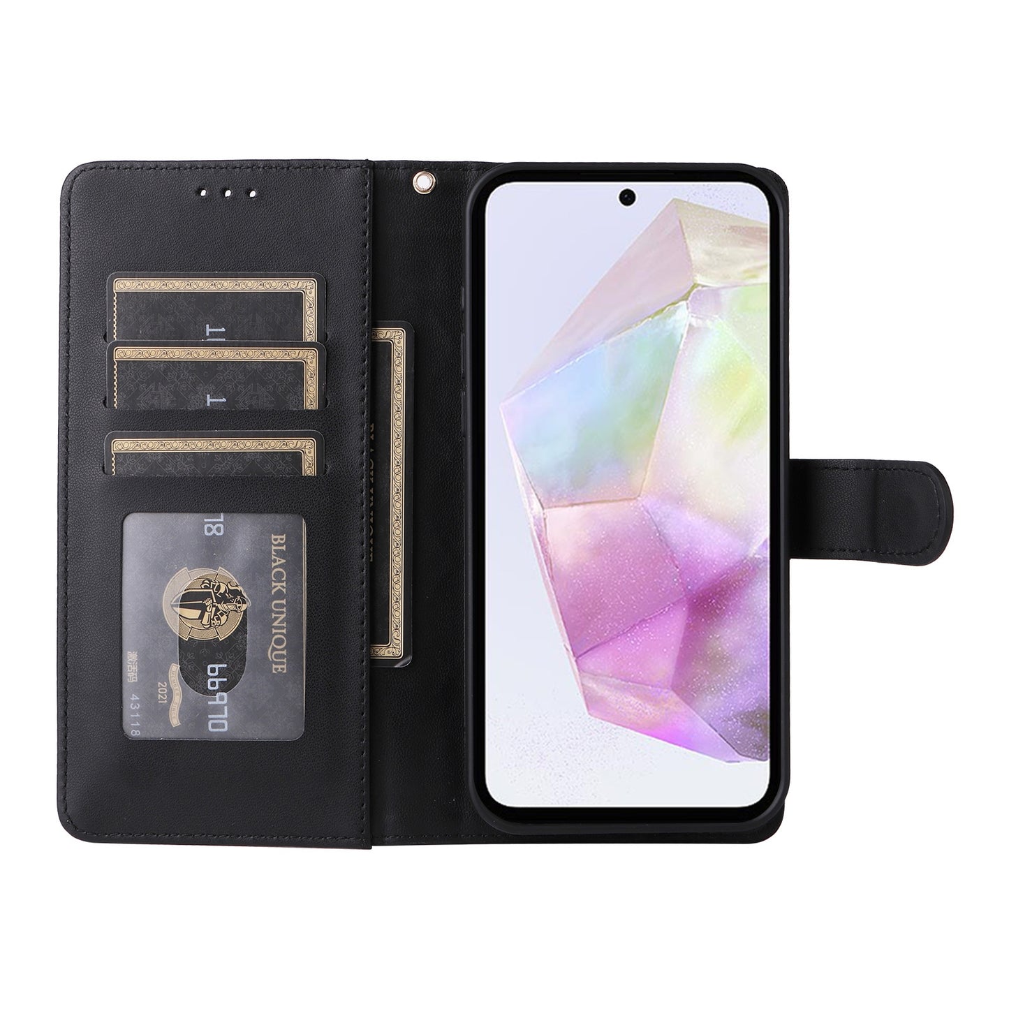 Samsung Galaxy A35 Diamond Lattice Leather Flip Phone Case - Durable and Convenient Holder with Precision Cutouts