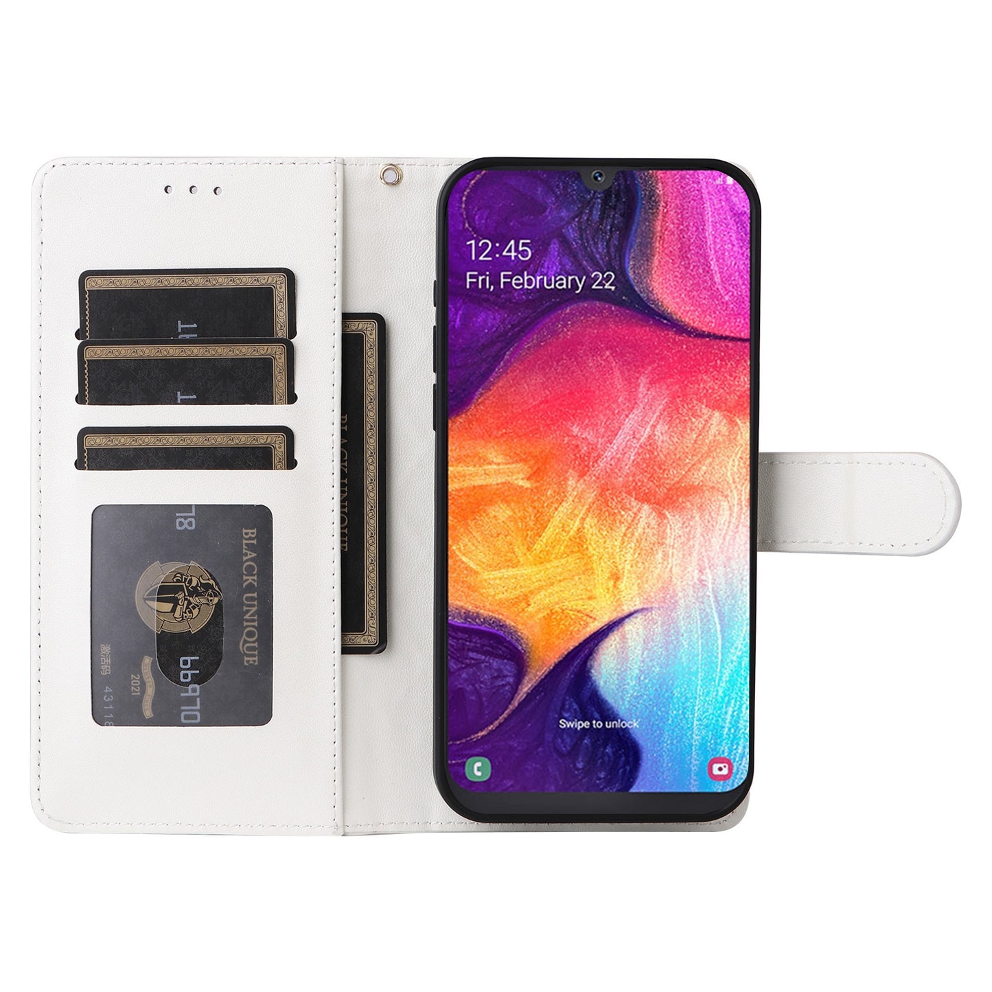 Samsung Galaxy A50 Diamond Lattice Leather Flip Phone Case - Durable and Convenient Holder with Precision Cutouts