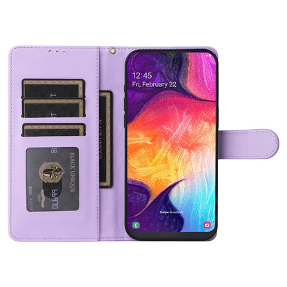 Samsung Galaxy A50 Diamond Lattice Leather Flip Phone Case - Durable and Convenient Holder with Precision Cutouts