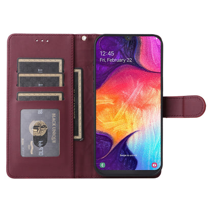 Samsung Galaxy A50 Diamond Lattice Leather Flip Phone Case - Durable and Convenient Holder with Precision Cutouts