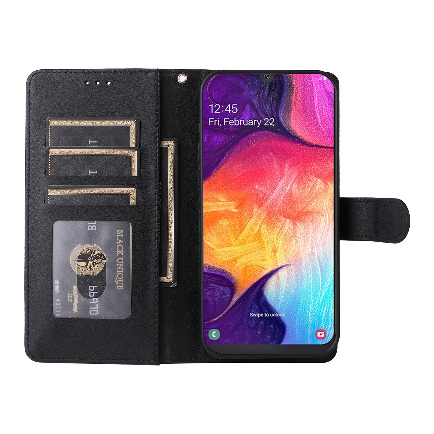 Samsung Galaxy A50 Diamond Lattice Leather Flip Phone Case - Durable and Convenient Holder with Precision Cutouts