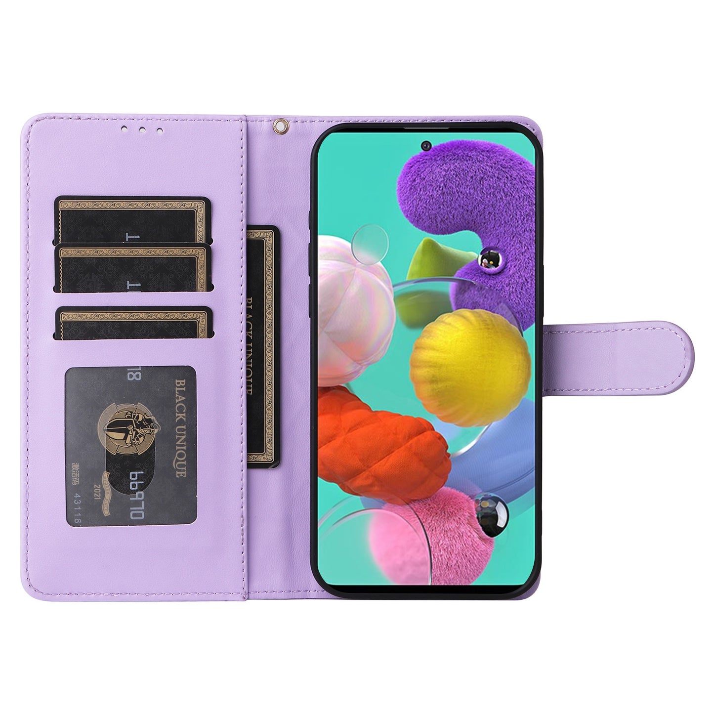 Samsung Galaxy A51 Diamond Lattice Leather Flip Phone Case - Durable and Convenient Holder with Precision Cutouts