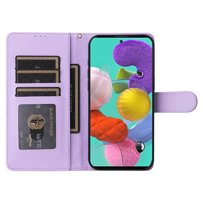 Samsung Galaxy A51 Diamond Lattice Leather Flip Phone Case - Durable and Convenient Holder with Precision Cutouts