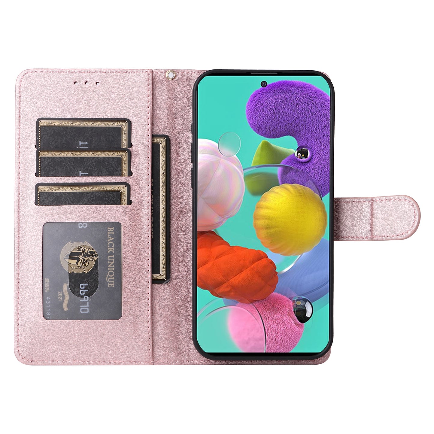 Samsung Galaxy A51 Diamond Lattice Leather Flip Phone Case - Durable and Convenient Holder with Precision Cutouts