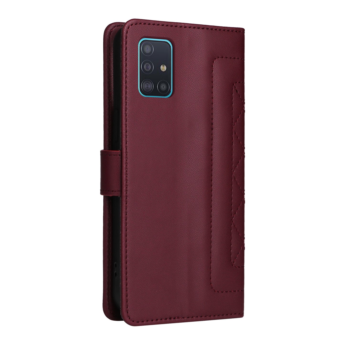 Samsung Galaxy A51 Diamond Lattice Leather Flip Phone Case - Durable and Convenient Holder with Precision Cutouts