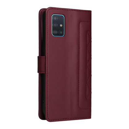 Samsung Galaxy A51 Diamond Lattice Leather Flip Phone Case - Durable and Convenient Holder with Precision Cutouts