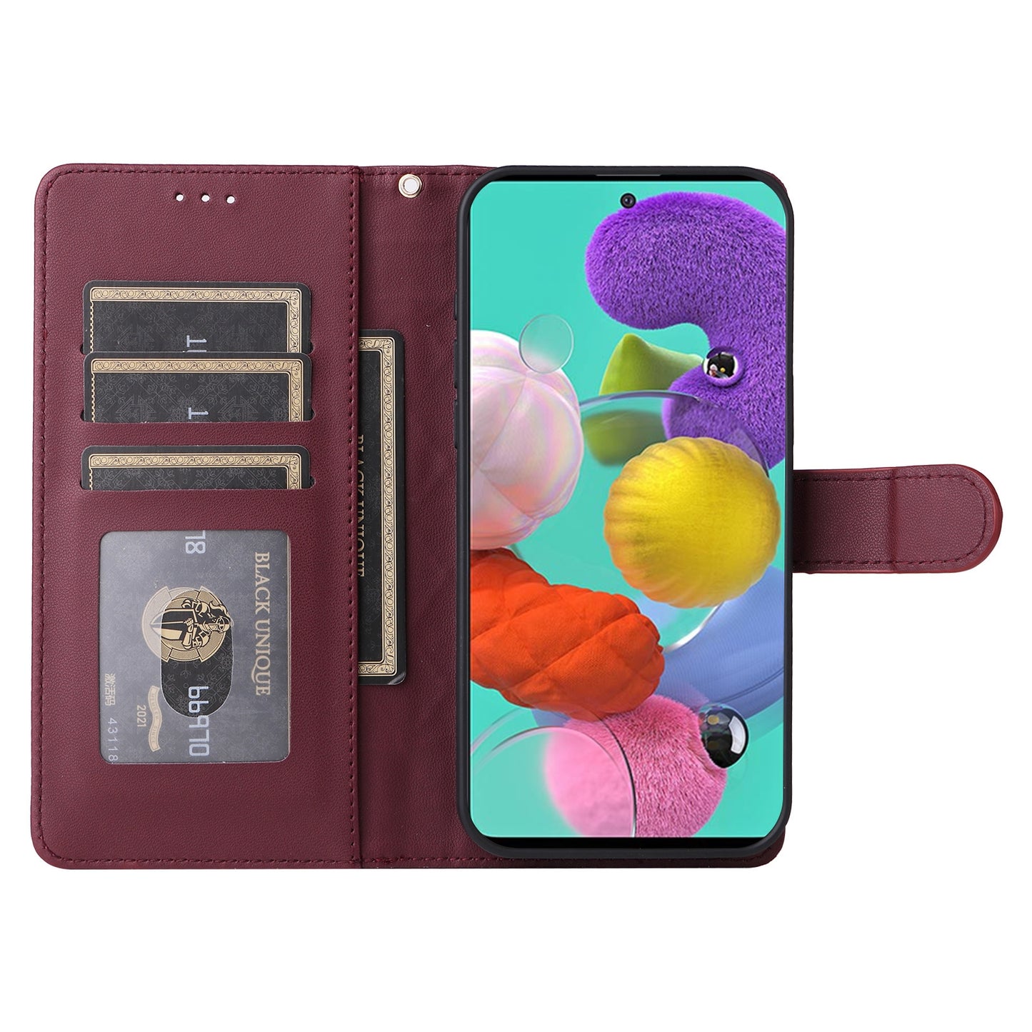 Samsung Galaxy A51 Diamond Lattice Leather Flip Phone Case - Durable and Convenient Holder with Precision Cutouts