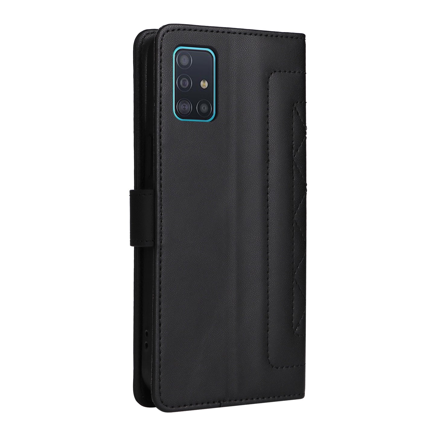 Samsung Galaxy A51 Diamond Lattice Leather Flip Phone Case - Durable and Convenient Holder with Precision Cutouts