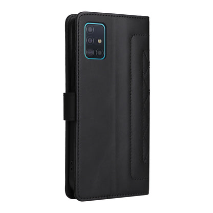 Samsung Galaxy A51 Diamond Lattice Leather Flip Phone Case - Durable and Convenient Holder with Precision Cutouts