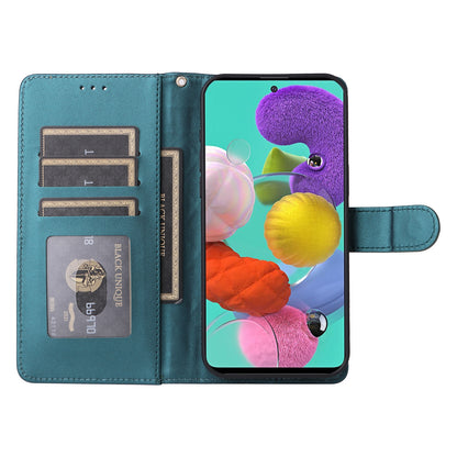 Samsung Galaxy A51 Diamond Lattice Leather Flip Phone Case - Durable and Convenient Holder with Precision Cutouts