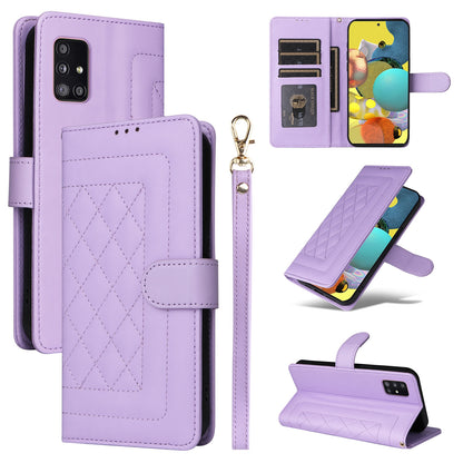 Samsung Galaxy A51 5G Diamond Lattice Leather Flip Phone Case - Durable and Convenient Holder with Precision Cutouts