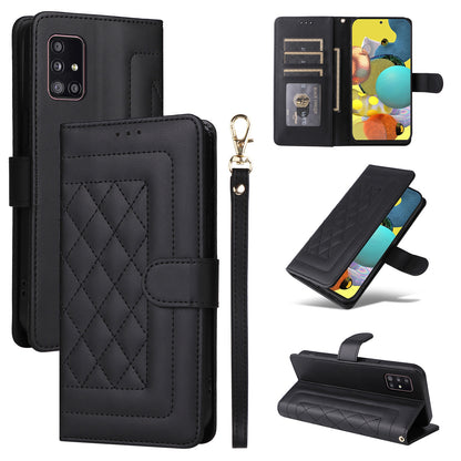 Samsung Galaxy A51 5G Diamond Lattice Leather Flip Phone Case - Durable and Convenient Holder with Precision Cutouts