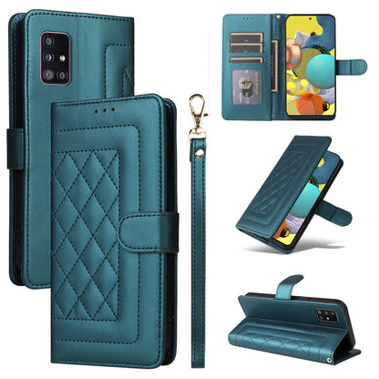 Samsung Galaxy A51 5G Diamond Lattice Leather Flip Phone Case - Durable and Convenient Holder with Precision Cutouts