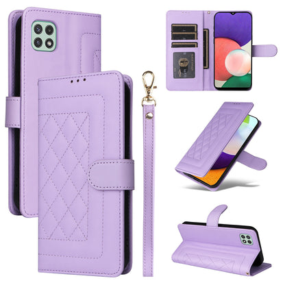 Samsung Galaxy A52 Diamond Lattice Leather Flip Phone Case - Durable and Convenient Holder with Precision Cutouts