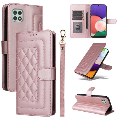 Samsung Galaxy A52 Diamond Lattice Leather Flip Phone Case - Durable and Convenient Holder with Precision Cutouts