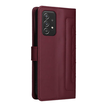 Samsung Galaxy A52 Diamond Lattice Leather Flip Phone Case - Durable and Convenient Holder with Precision Cutouts