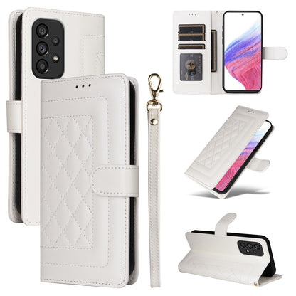 Samsung Galaxy A53 Diamond Lattice Leather Flip Phone Case - Durable and Convenient Holder with Precision Cutouts