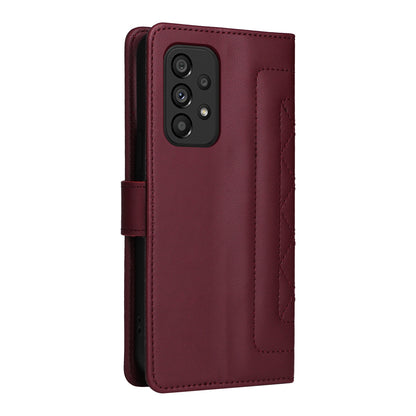 Samsung Galaxy A53 Diamond Lattice Leather Flip Phone Case - Durable and Convenient Holder with Precision Cutouts