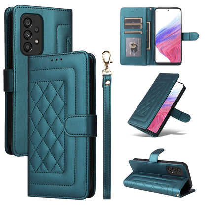 Samsung Galaxy A53 Diamond Lattice Leather Flip Phone Case - Durable and Convenient Holder with Precision Cutouts