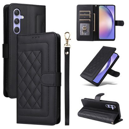 Samsung Galaxy A54 5G Diamond Lattice Leather Flip Phone Case - Durable and Convenient Holder with Precision Cutouts
