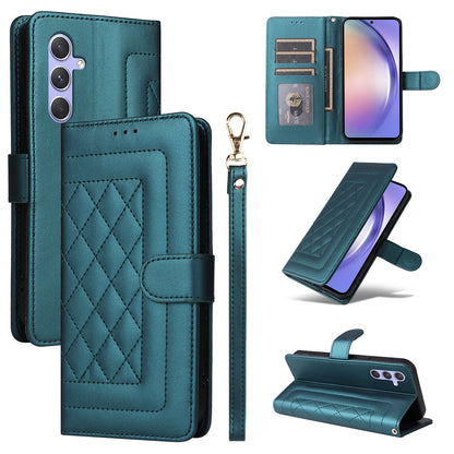 Samsung Galaxy A54 5G Diamond Lattice Leather Flip Phone Case - Durable and Convenient Holder with Precision Cutouts