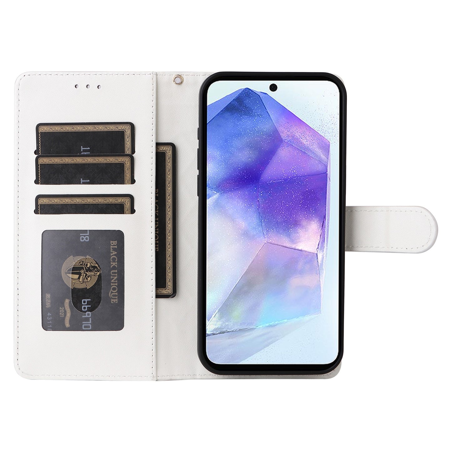 Samsung Galaxy A55 Diamond Lattice Leather Flip Phone Case - Durable and Convenient Holder with Precision Cutouts