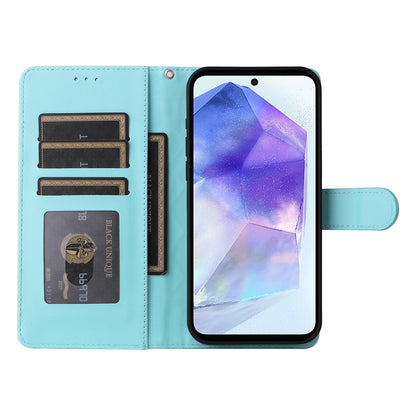 Samsung Galaxy A55 Diamond Lattice Leather Flip Phone Case - Durable and Convenient Holder with Precision Cutouts