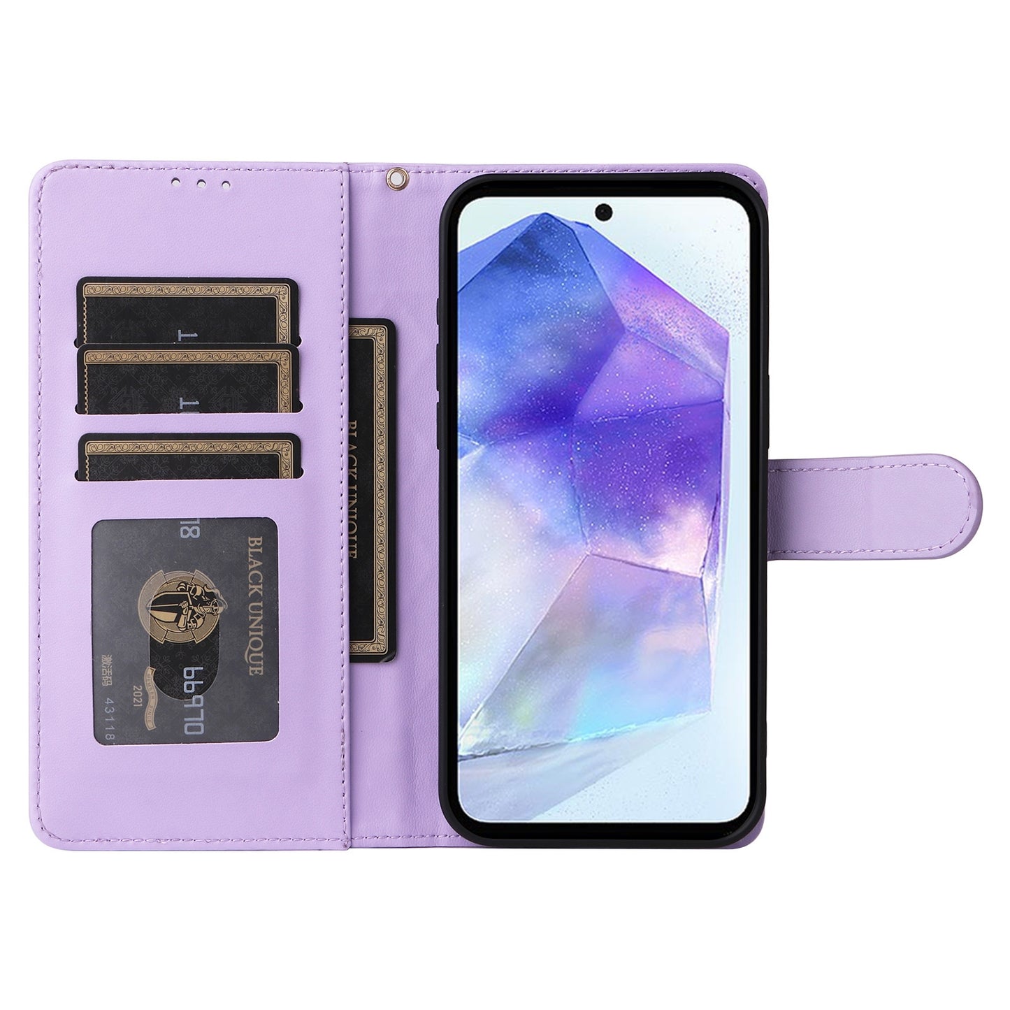 Samsung Galaxy A55 Diamond Lattice Leather Flip Phone Case - Durable and Convenient Holder with Precision Cutouts