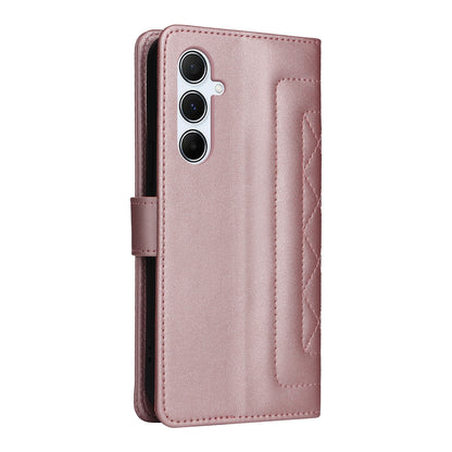Samsung Galaxy A55 Diamond Lattice Leather Flip Phone Case - Durable and Convenient Holder with Precision Cutouts