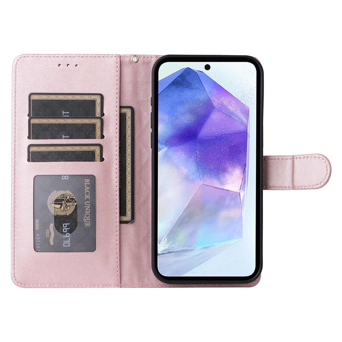 Samsung Galaxy A55 Diamond Lattice Leather Flip Phone Case - Durable and Convenient Holder with Precision Cutouts