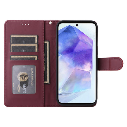Samsung Galaxy A55 Diamond Lattice Leather Flip Phone Case - Durable and Convenient Holder with Precision Cutouts