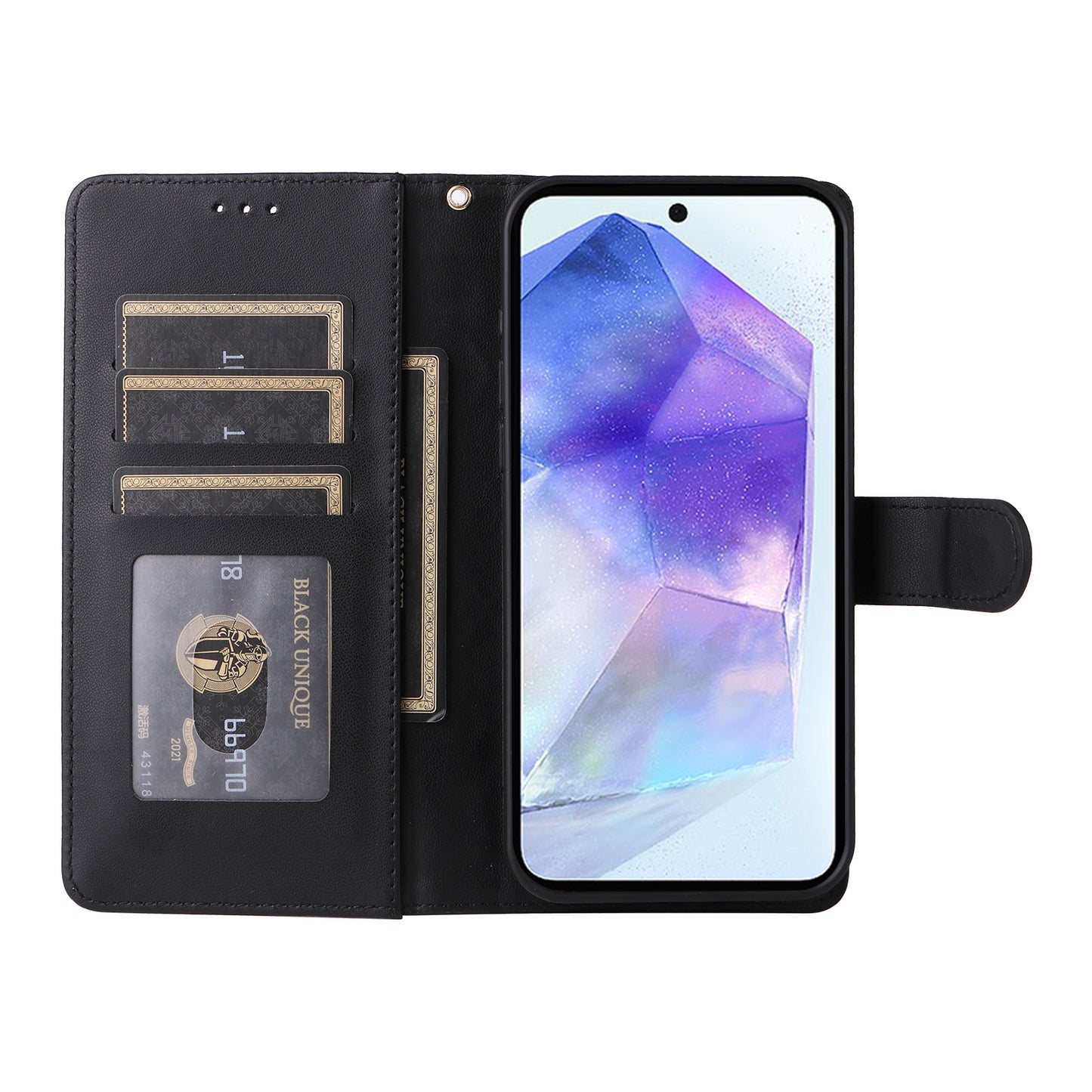 Samsung Galaxy A55 Diamond Lattice Leather Flip Phone Case - Durable and Convenient Holder with Precision Cutouts