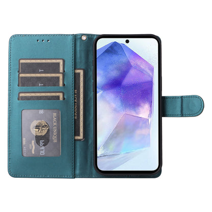 Samsung Galaxy A55 Diamond Lattice Leather Flip Phone Case - Durable and Convenient Holder with Precision Cutouts