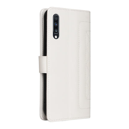 Samsung Galaxy A70 Diamond Lattice Leather Flip Phone Case - Durable and Convenient Holder with Precision Cutouts