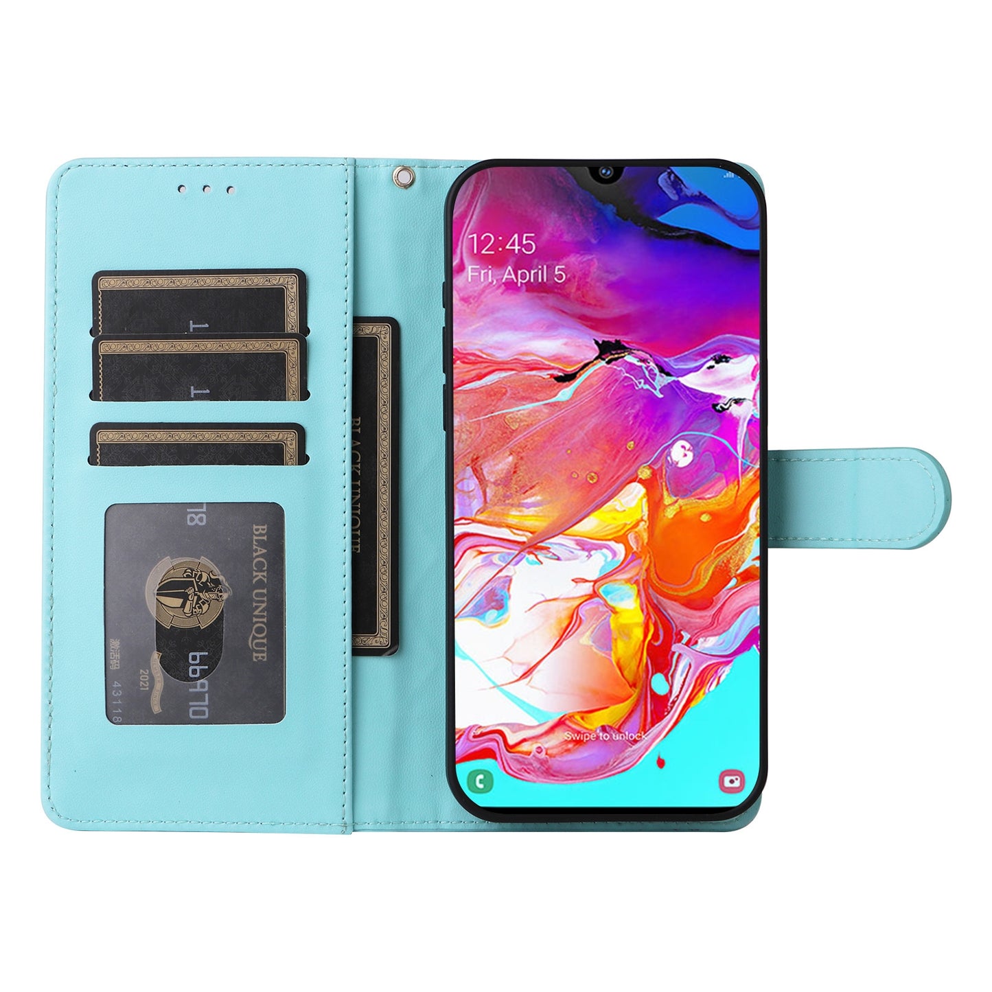 Samsung Galaxy A70 Diamond Lattice Leather Flip Phone Case - Durable and Convenient Holder with Precision Cutouts