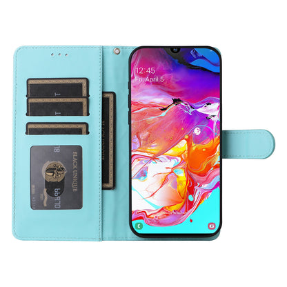 Samsung Galaxy A70 Diamond Lattice Leather Flip Phone Case - Durable and Convenient Holder with Precision Cutouts