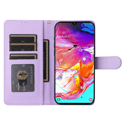 Samsung Galaxy A70 Diamond Lattice Leather Flip Phone Case - Durable and Convenient Holder with Precision Cutouts