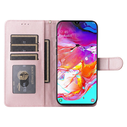 Samsung Galaxy A70 Diamond Lattice Leather Flip Phone Case - Durable and Convenient Holder with Precision Cutouts