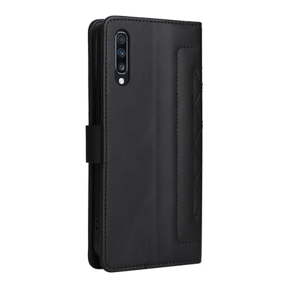 Samsung Galaxy A70 Diamond Lattice Leather Flip Phone Case - Durable and Convenient Holder with Precision Cutouts