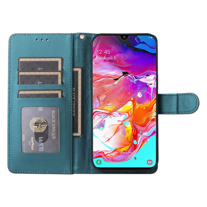 Samsung Galaxy A70 Diamond Lattice Leather Flip Phone Case - Durable and Convenient Holder with Precision Cutouts