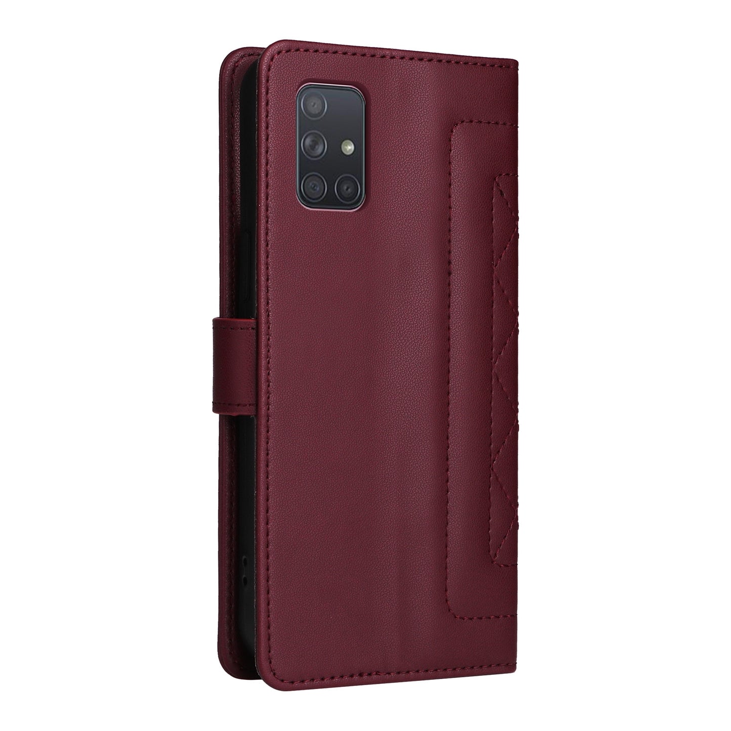 Samsung Galaxy A71 Diamond Lattice Leather Flip Phone Case - Durable and Convenient Holder with Precision Cutouts