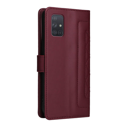 Samsung Galaxy A71 Diamond Lattice Leather Flip Phone Case - Durable and Convenient Holder with Precision Cutouts