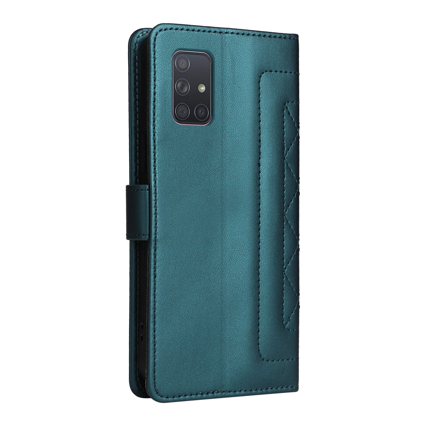 Samsung Galaxy A71 Diamond Lattice Leather Flip Phone Case - Durable and Convenient Holder with Precision Cutouts