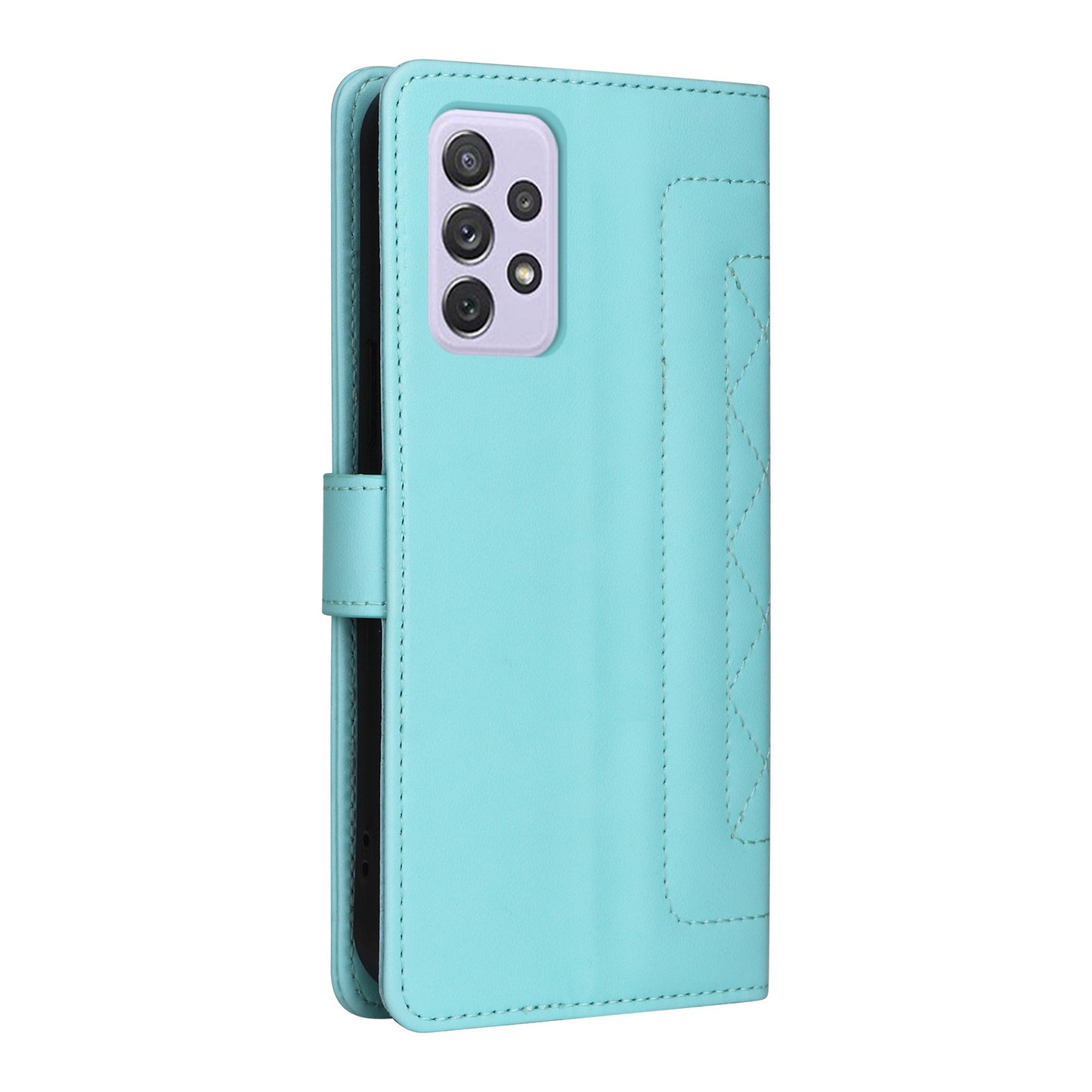 Samsung Galaxy A72 Diamond Lattice Leather Flip Phone Case - Durable and Convenient Holder with Precision Cutouts